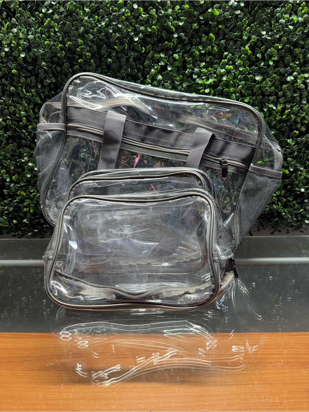 Source Unknown Clear Travel Tote and Two Pouches - Gray